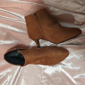 Faux suede booties